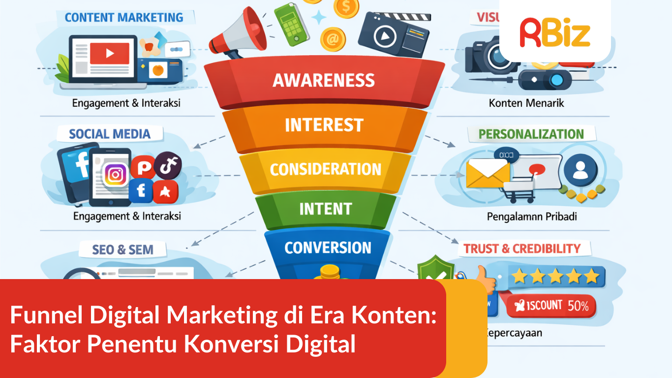 Funnel Digital Marketing di Era Konten: Faktor Penentu Konversi Digital