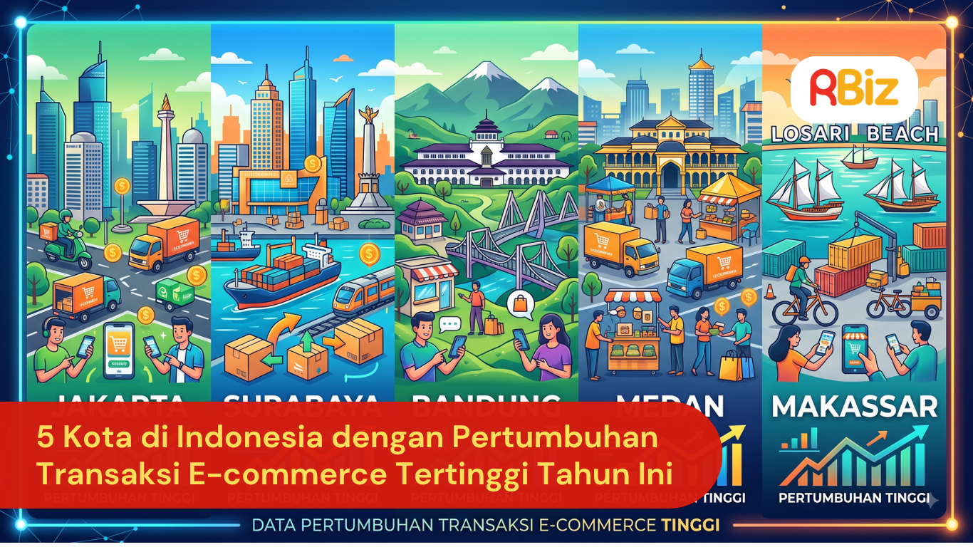 5 Kota di Indonesia dengan Pertumbuhan Transaksi E-commerce Tertinggi Tahun Ini